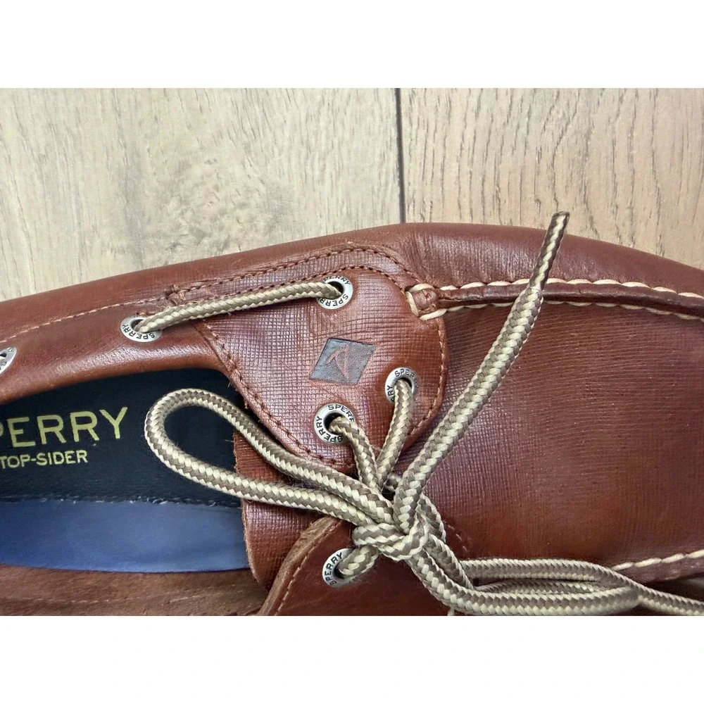 Sperry Top-Sider Mens Brown Leather Boat Shoes Authentic Original Deck Shoes